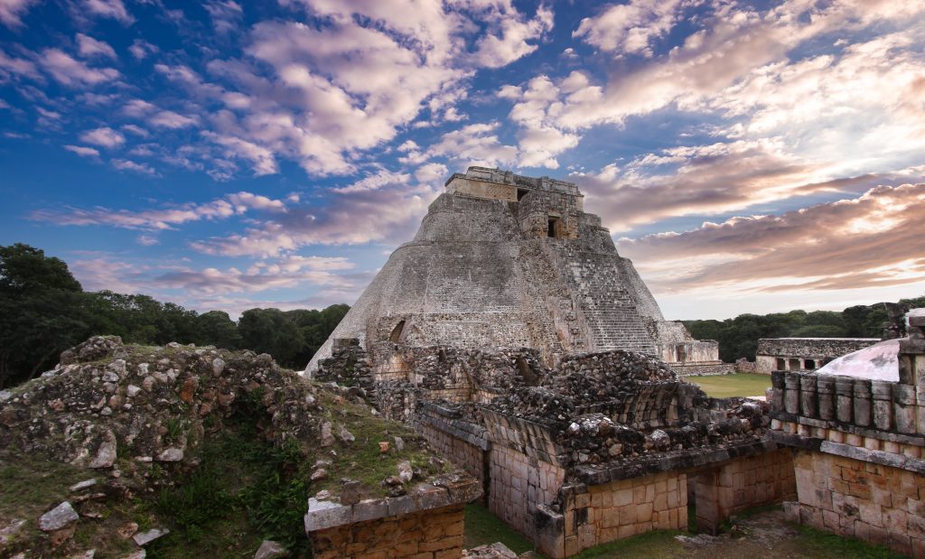 Pyramid of the Magician in Uxmal Mexico