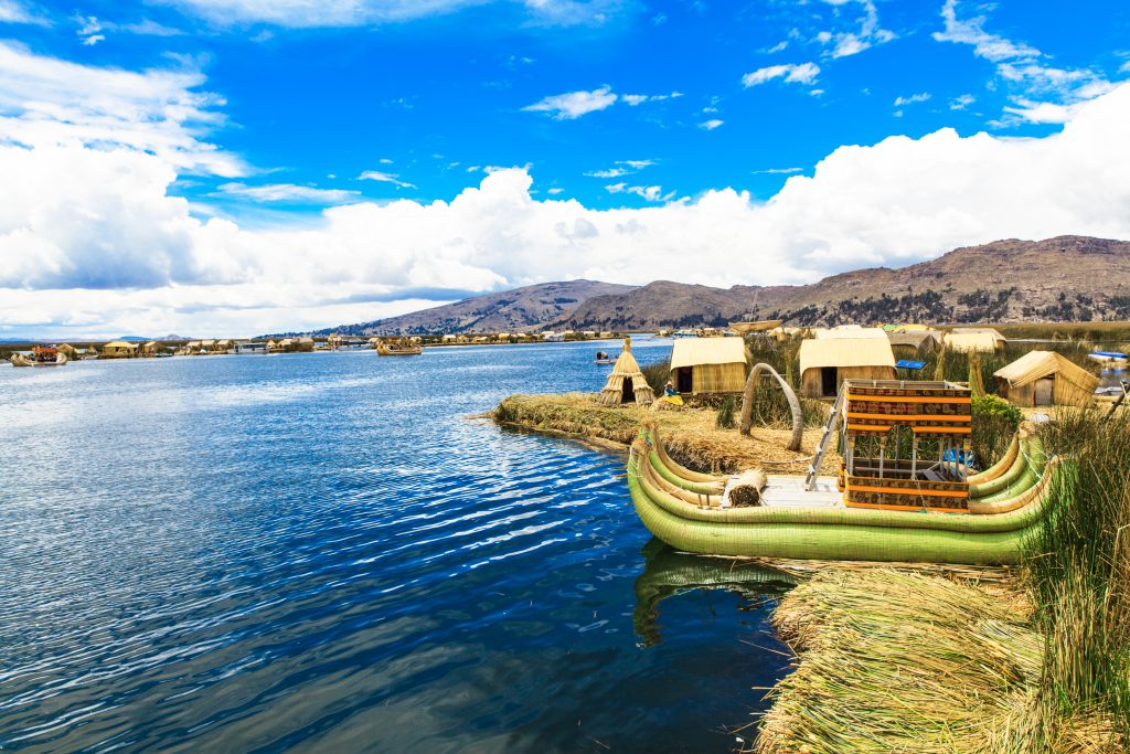 Reed boats and islands of Lake Titicaca