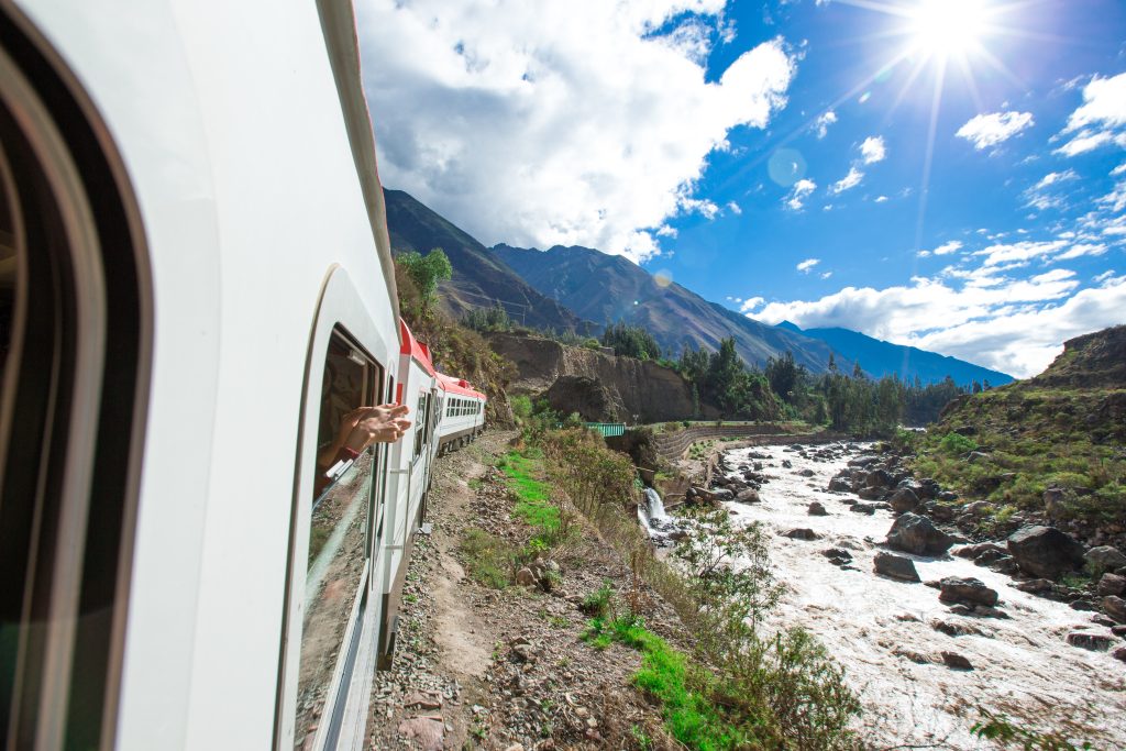 train to machu piccu through the sacred valley of the incas in peru