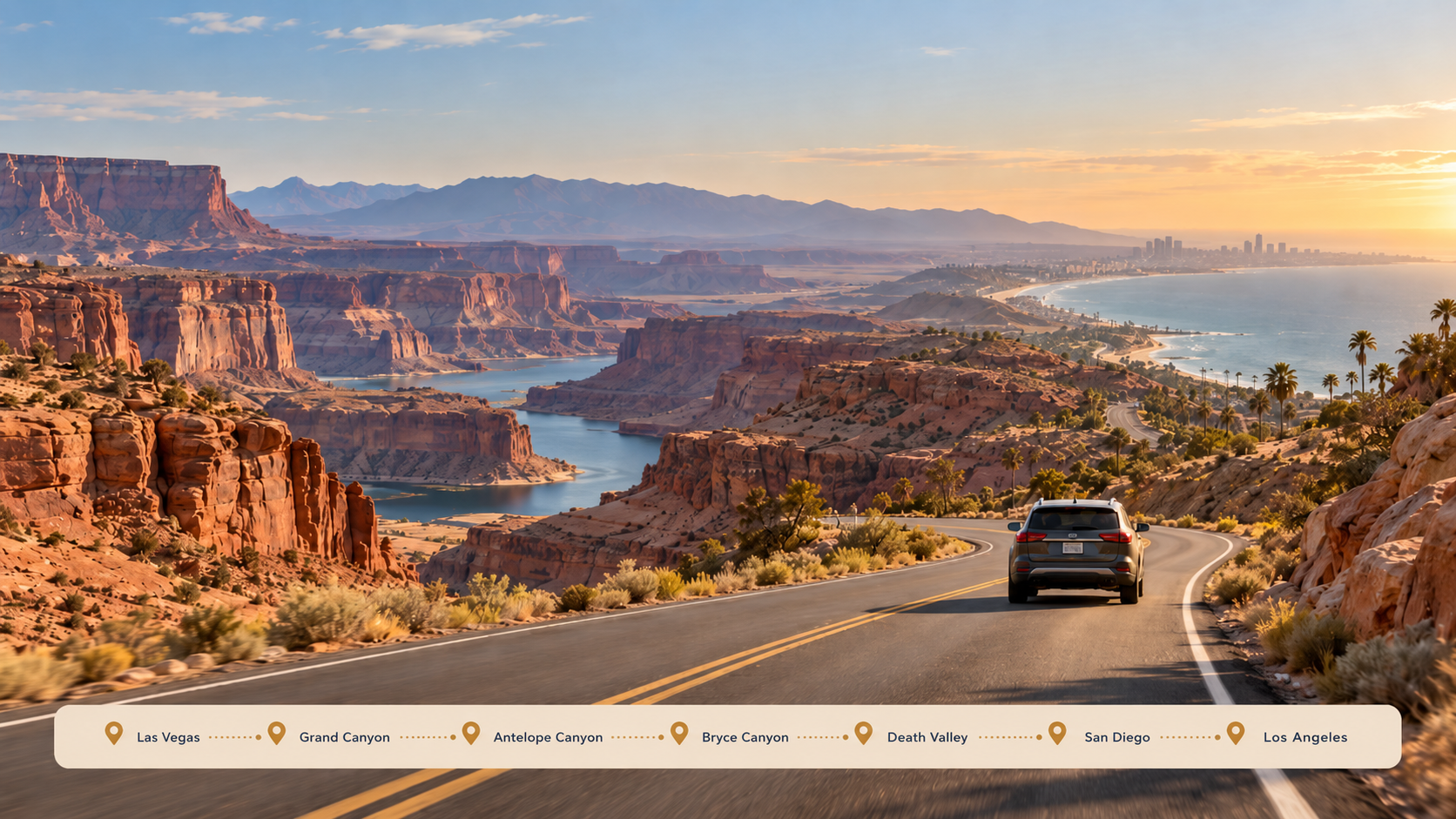 10-Day Las Vegas to Los Angeles Road Trip Itinerary: Grand Canyon, Bryce Canyon, Death Valley & San Diego