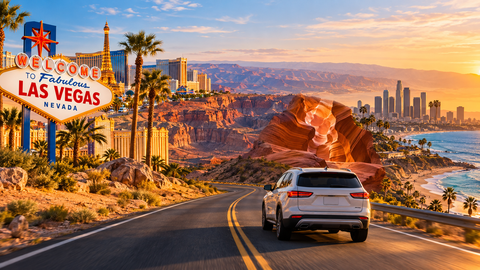 What to Book in Advance for a Las Vegas to Los Angeles Road Trip